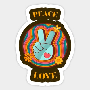 Peace and Love Sticker